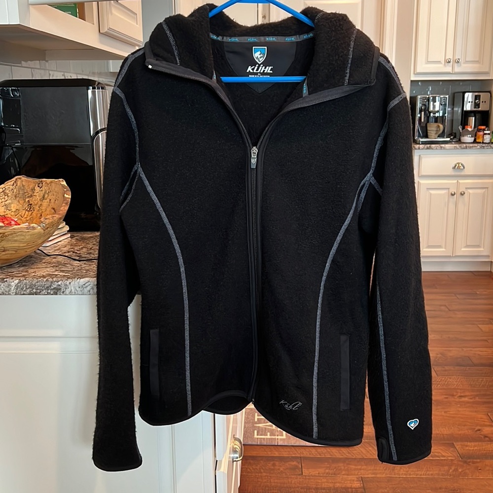 Kuhn women large black jacket with hood